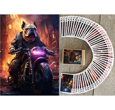 Playing Cards (Poker Deck 54 Cards) CYBERPUNK CATS & DOGS Vintage Artworks 156