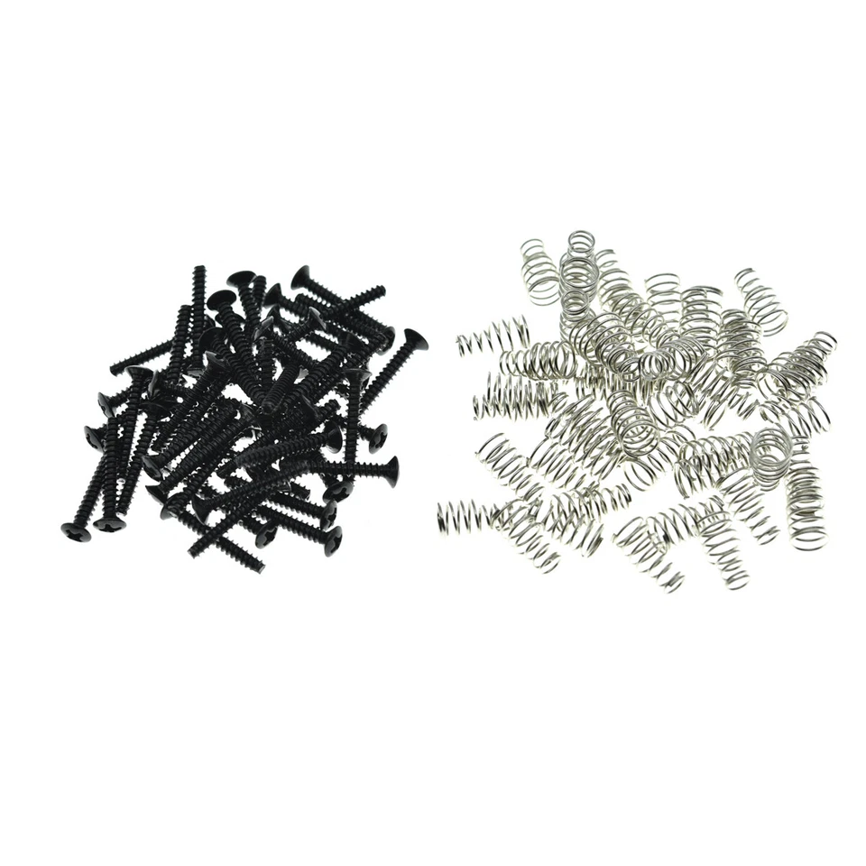 50pcs Metric Thread M3 Single Coil Pickup Mounting Screws Springs fit Strat Tele - Image 3 of 3