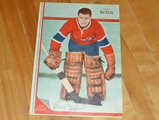 GERRY McNEIL GOALER MONTREAL CANADIENS 1951 52 POSTER VINTAGE JOURNAL LA PATRIE