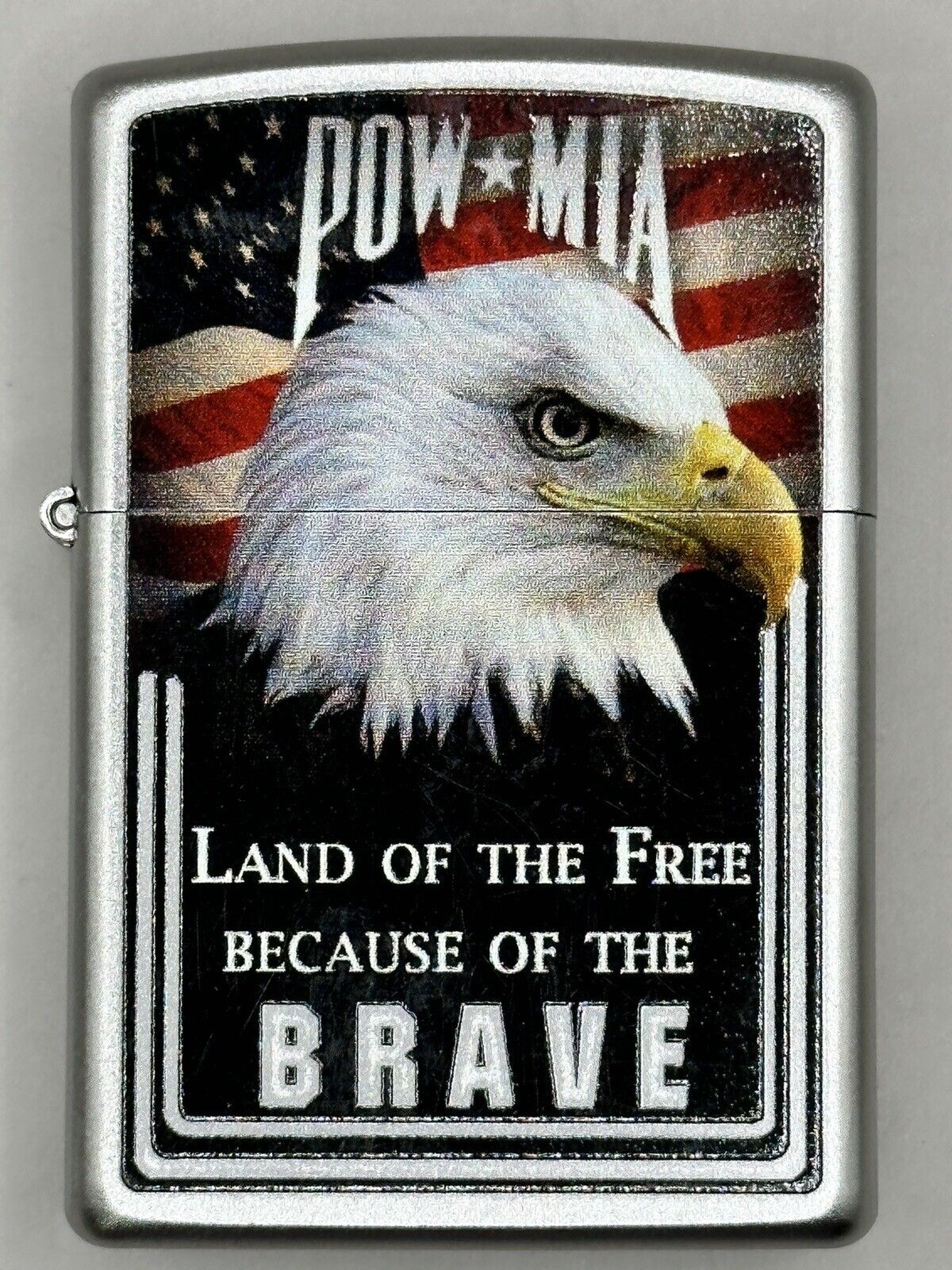 2017 POW MIA Land Of The Free Because Of The Brave Chrome Zippo Lighter NEW