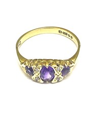 18ct Gold Amethyst & Diamond Dress Ring