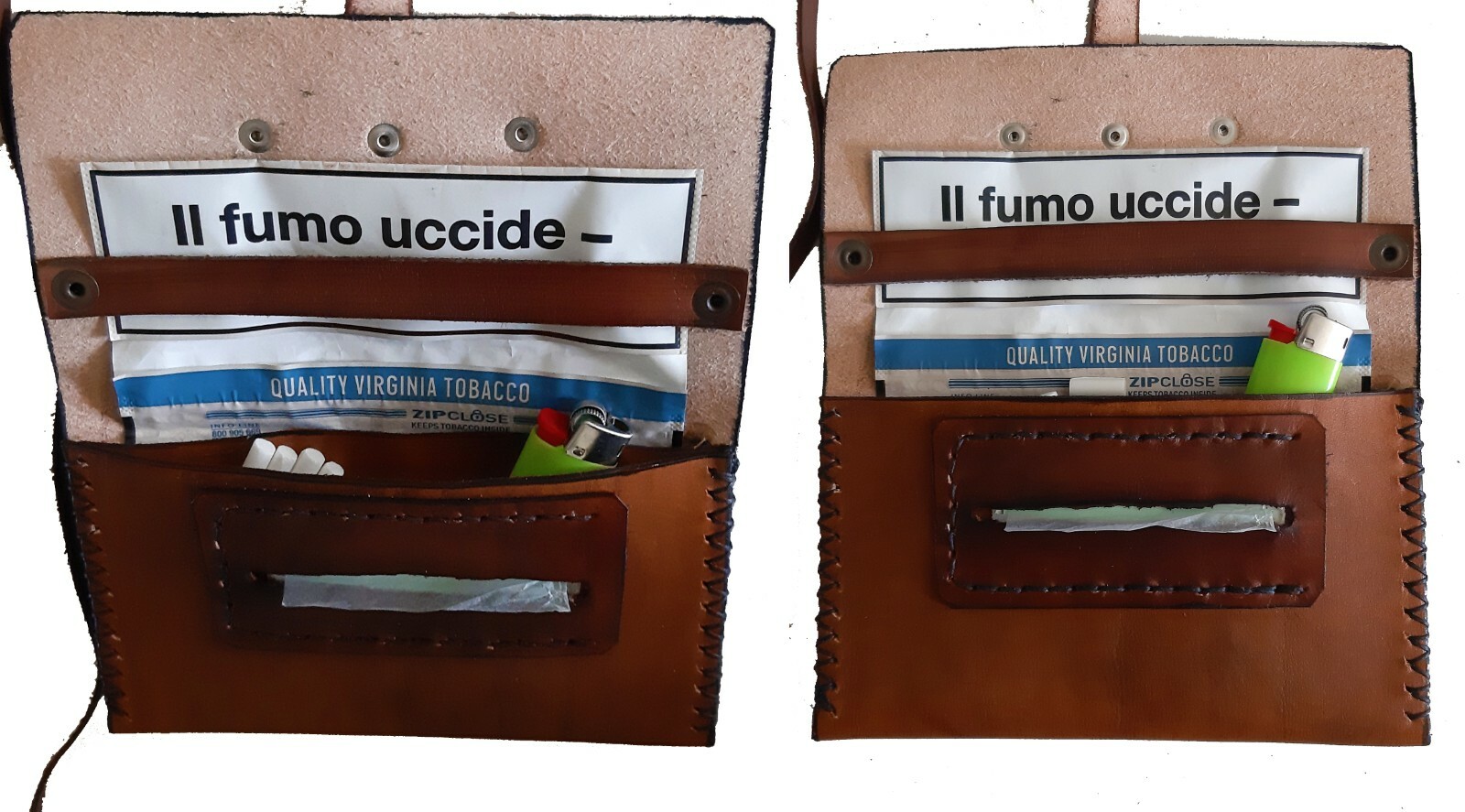 CUSTOM GENUINE LEATHER TOBACCO HOLDER 