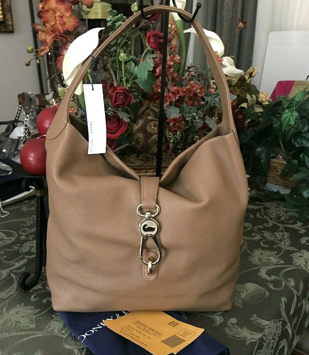Dooney Bourke Belvedere Leather Hobo with Logo Lock in Sand eBay