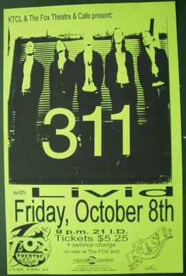 311 FOX BOULDER 1993 CONCERT POSTER REPRINT | eBay