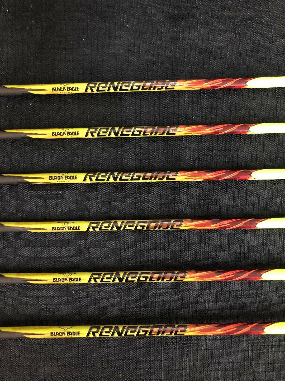 Black Eagle Renegade 300 .005 17/64" Fletched/Crested Arrows 1/2 Dozen
