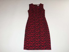 Calvin Klein Women's Sleeveless Sheath Dress Size 4 Red Black Knee Length CK