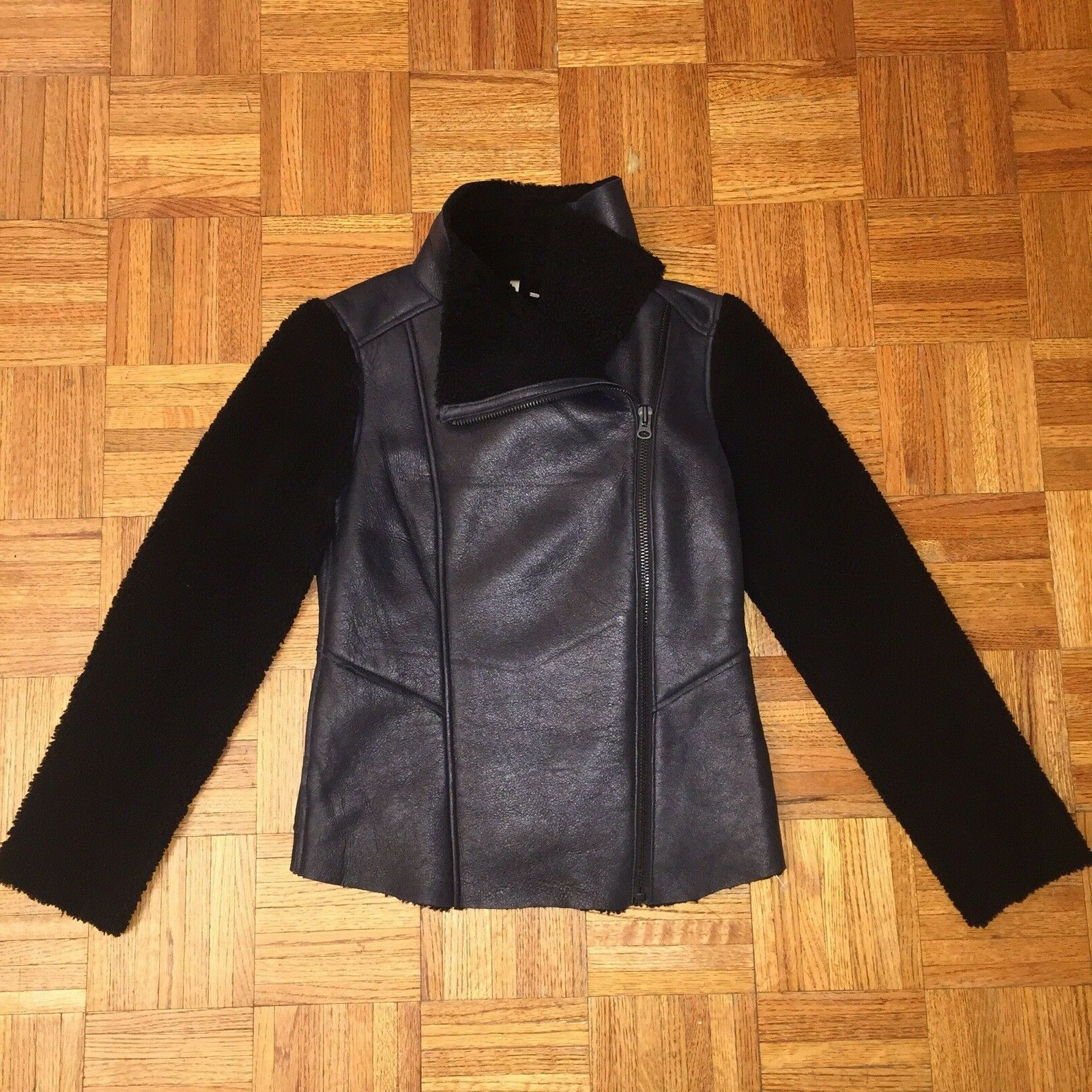 Truth and PRIDE Genuine Shearling black Fur Coat Jacket  S Sold Out!
