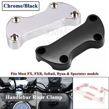 1" Handlebar Riser Top Clamp Chrome/Black for Harley Softail Dyna Sportster FXR