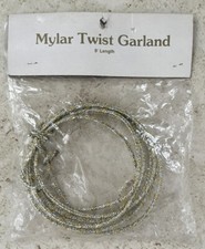 Dept 56 Mylar Twist Garland Silver Gold 9Ft Length 8436-0 Vintage Christmas  NOS