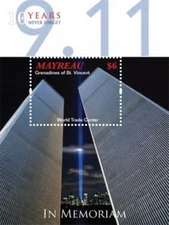 Mayreau 2011 - 10TH MEMORIAL ANNIVERSARY OF 9/11 STAMP SOUVENIR SHEET - MNH