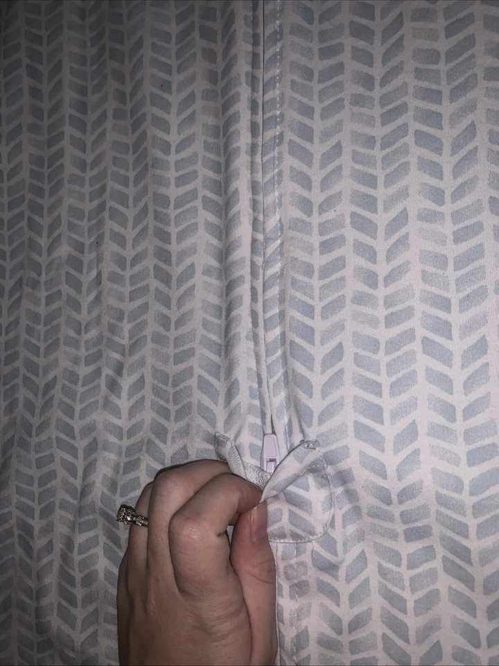 Manta portátil de algodón Halo SleepSack Platinum serie M 6-12 meses Chevron azul Foto 2 de 4