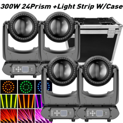 300W LED Moving Head Light 24Prism Gobo Beam Stage Spot Light DJ Disco DMX+Case