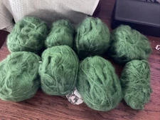 Mohair Acrylic Yarn  8 Skeins M H Yarns Italy Baronessa 40g Balls Emerald Green