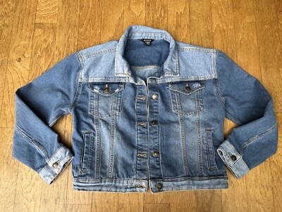 HUDSON Junior Girl Blue Denim Jean Jacket Youth Size XL (16)