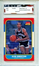 1986 Fleer Basketball #92 Alvin Robertson AGC 10 Gem Mint San Antonio Spurs