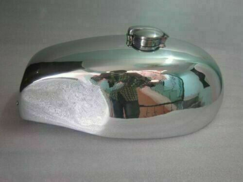 Fit For DUCATI SINGLE 250 350 450 CHROME STEEL FUEL PETROL TANK + MONZA CAP FREE - Foto 1 di 4