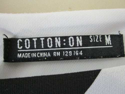 COTTON ON WOMENS Black & White Stripe Long Line Sleeveless Top Size M Lined - Picture 2 of 5