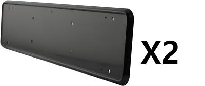 2x Quality Number Plate Holder Surround Black Frame Easy Screw On fit Trim Gift 