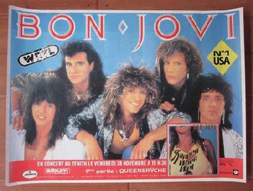 BON JOVI QUEENSRYCHE ITALY 1986 ORIGINAL CONCERT POSTER RARE | eBay