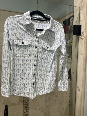 Boden Women's Size UK 8r Us 4r S Greyhound Dog Relaxed Jersey Shirt Top New Soft