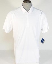 Reebok Playdry Moisture Wicking White Short Sleeve Polo Shirt Men's NWT