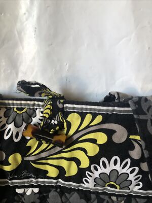 Vera Bradley Baroque Tote Purse Black White Yellow Gray  display picture 3