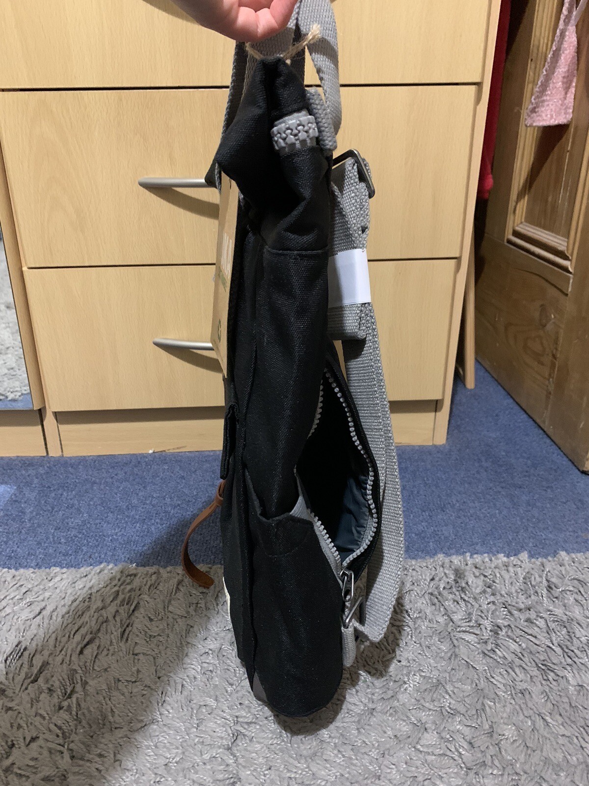 New Roka Canfield C medium backpack rucksack Ash Black eBay