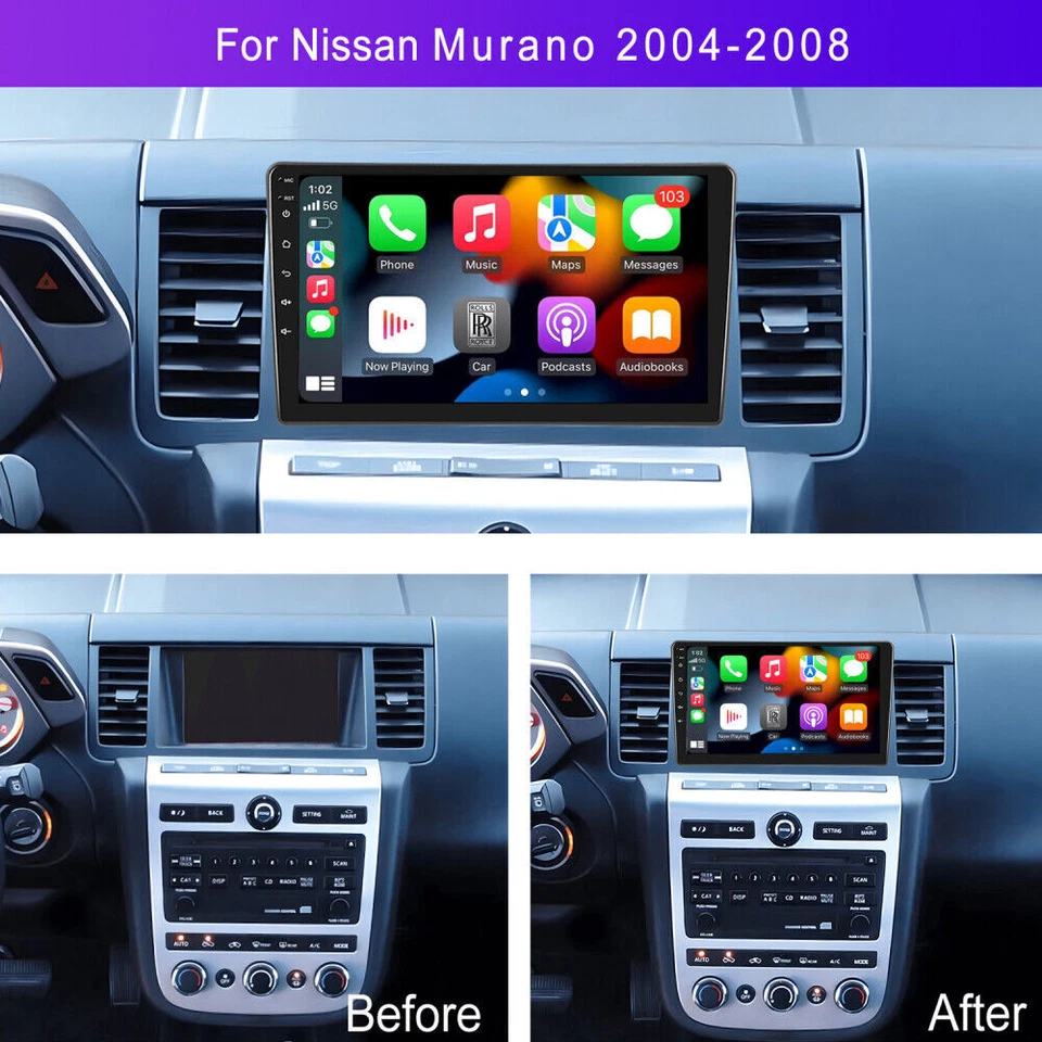 Radio estéreo para automóvil Nissan Murano 2004-2008 Android 15 GPS NAVEGACIÓN WIFI BT Carplay Foto 4 de 4