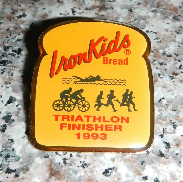 Vintage 1993 Sara Lee Iron Kids Bread Triathlon Race Finisher Hat Cap