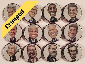Lot of 50 US President Beer Bottle Caps Complete Set (Used, Crimped)