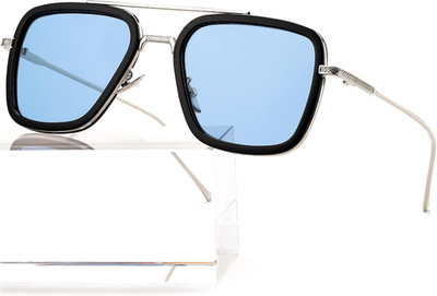 Tony Stark Sunglasses Vintage Square Metal Frame Eyeglasses for Men Women - Iron