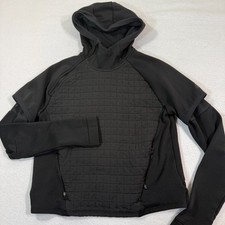 Adidas Hoodie Women  s Small Black ClimaWarm Quilted Long Sleeve Athletic Pullove