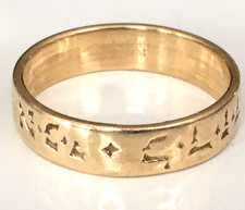 3.79g Vtg Ring MARKED 14K SOLID YELLOW GOLD Size 8 Band Jewelry lot y