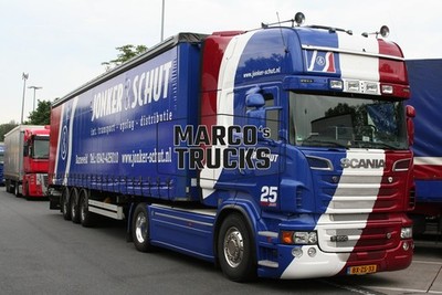 LKW Foto Scania R 500 Planensattelzug Niederlande blau JONKER & SCHUT int #i5eo