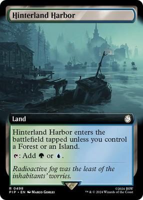 Hinterland Harbor (Extended Art) [Fallout] Magic MTG commander edh pack fresh