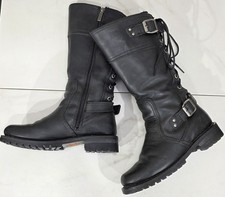 Harley-Davidson Alexa Motorcycle Boots Black Leather Back Lace 85167 Women's 8