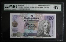 2000 Royal Bank of Scotland £20  QET Queen Mother PMG 67 EPQ super gem