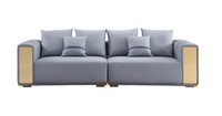 Luxus Sofa 4 Sitzer Polstersofa Blau Textil Sitz Design Couch Modern Neu