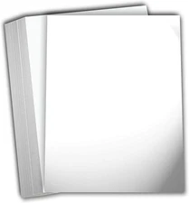 White Glossy Cardstock 8 1/2 x 11" 100 lb Cover Card Stock 50 Pack