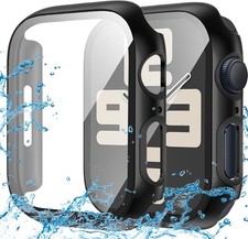 2-Pack Waterproof Case for Apple Watch SE (2nd Gen) Series 44mm, Black/Black 