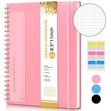Graph Paper Notebook, Spiral Notebook Journal 8.5  x 11  , A4 Large Grid Noteb...
