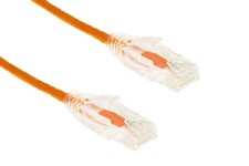 CAT6A Slim Snagless Booted Ethernet Patch Cable, Booted, 2 ft, Orange