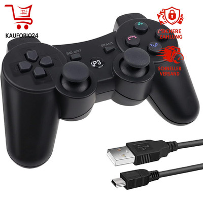 Wireless Controller für PS3 Bluetooth Gamepad Joystick mit Ladekabel Gaming