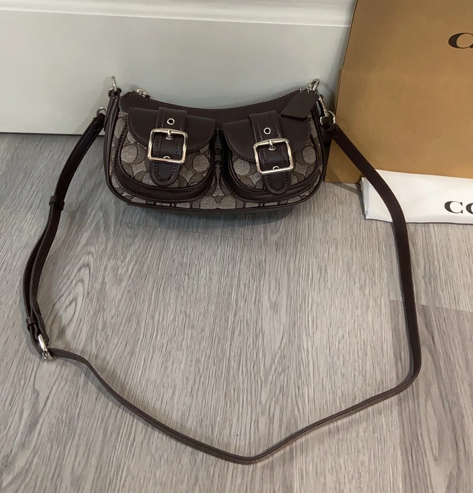 Ashton Bag In Signature Jacquard Oak/Maple CBJ00 Outlet NEW - Image 2 of 4