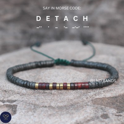 Morsecode DETACH Perlenarmband - Inspiration, Motivation, Unterstützung