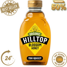 Hilltop Honey Organic Blossom Honey Squeezy Bottle 720g UK Fast Shipping