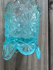 Vintage Toothpick Holder Sapphire Blue Degenhart Glass Button & Daisy Footed — photo 3