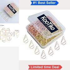 Tear-Shaped Paper Clips 300 Count Gold Rose Gold Stainless Steel Decorative