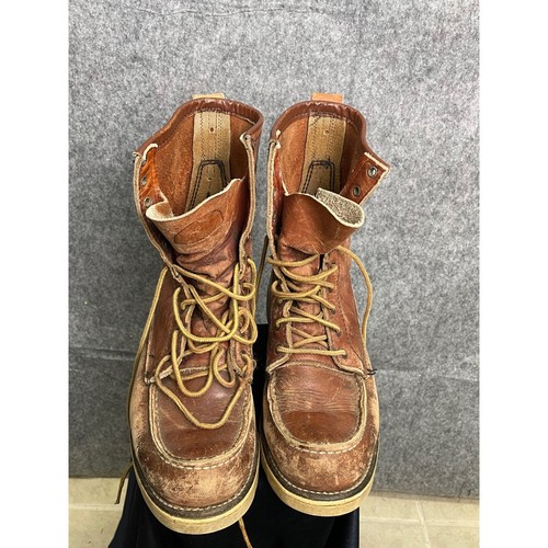 Vintage Red Wing 2913 Union Made Boots Sz 7D Leather Workwear Moc Toe USA Patina - Picture 2 of 14