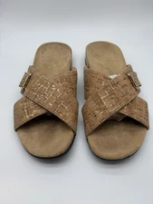 Vionic Women's Rest Dorie Slide Gold Cork Sandals, Size 7